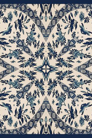 古典花卉印花华亿平台图片