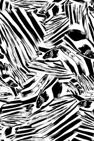 几何线条印花华亿平台图片