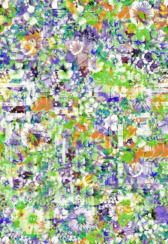 手绘水彩花卉印花华亿平台图片