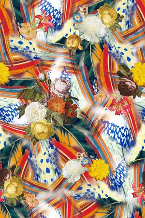 几何线条印花华亿平台图片