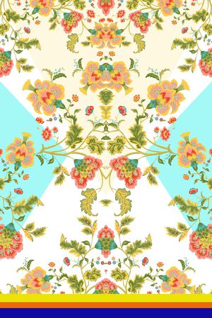 水彩花卉印花华亿平台图片