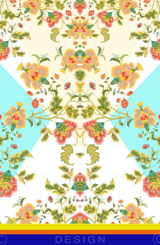 水彩花卉印花华亿平台图片