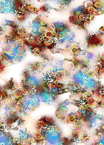 305646-多彩民族风祥云数码图案