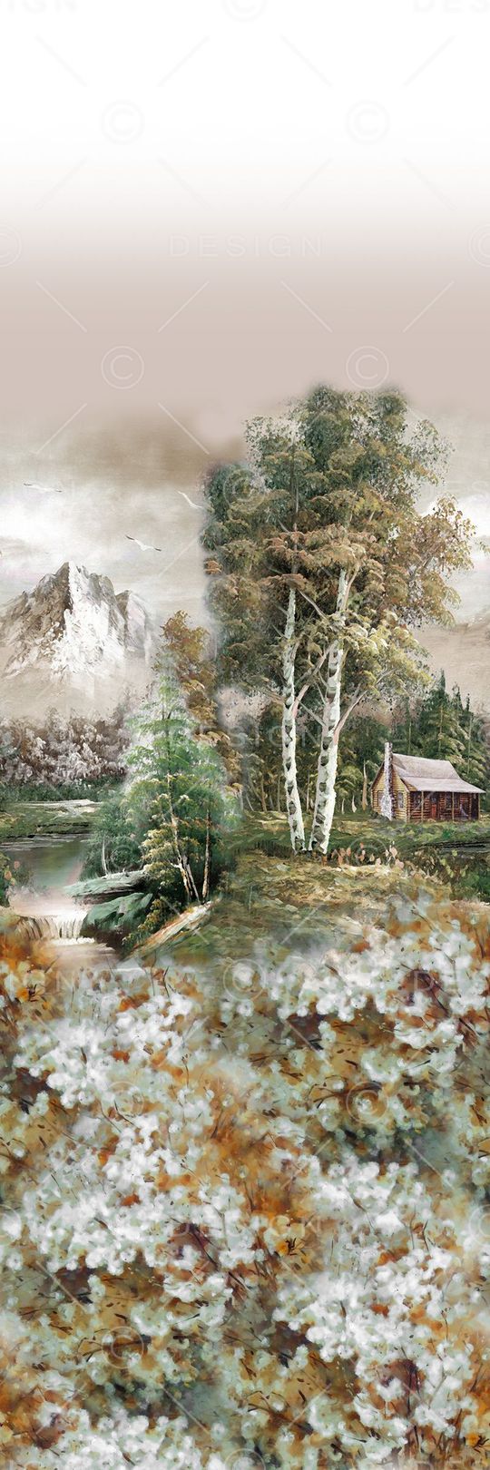 油画风景印花华亿平台图片