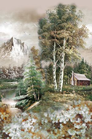 油画风景印花华亿平台图片