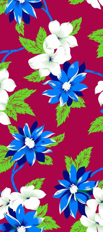 水彩花卉印花华亿平台图片