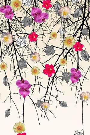 摄影写实花卉印花华亿平台图片