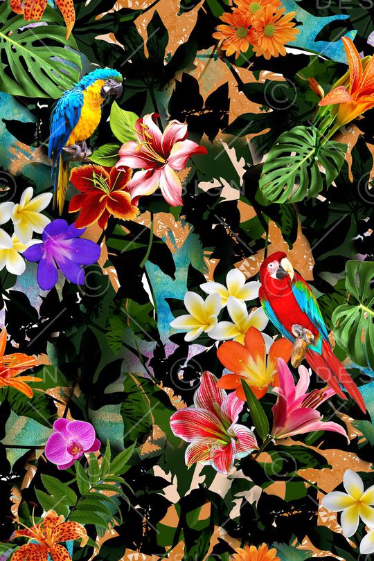 摄影写实花卉印花华亿平台图片