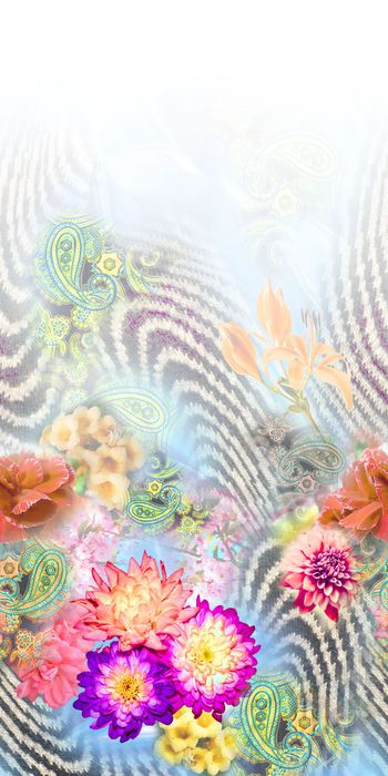 305783-定位花卉花朵佩斯利组合