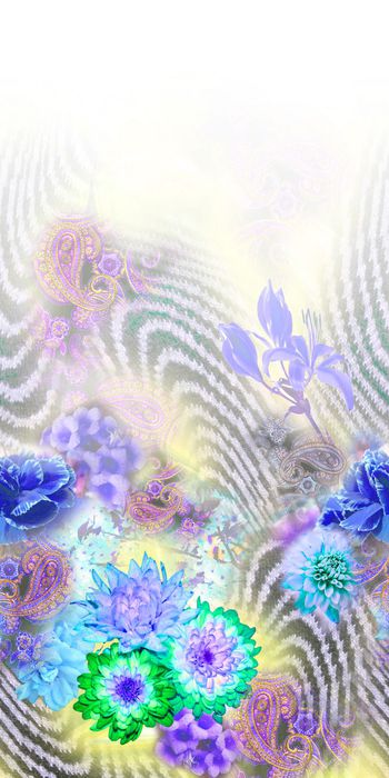 305785-定位花卉花朵佩斯利组合