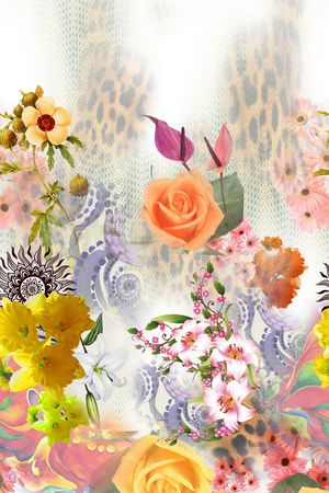 摄影写实花卉印花华亿平台图片