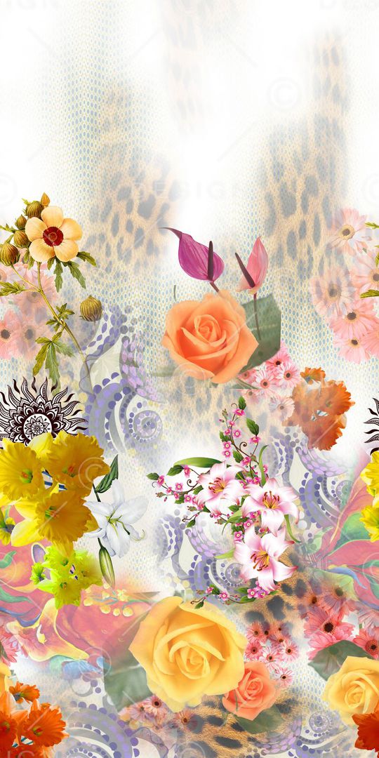 摄影写实花卉印花华亿平台图片