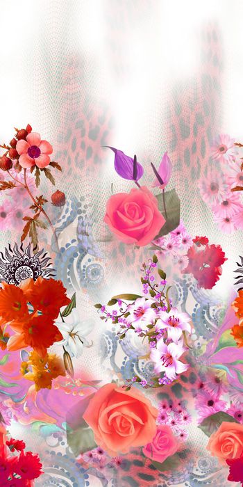 305800-定位花卉花朵佩斯利动物纹组合