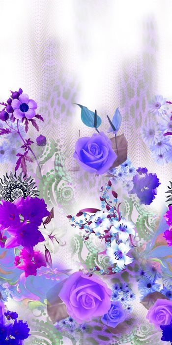 305801-定位花卉花朵佩斯利动物纹组合