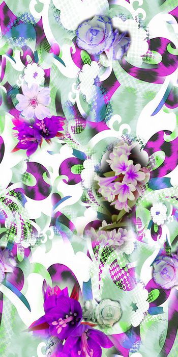 305810-定位花卉花朵佩斯利几何动物纹组合