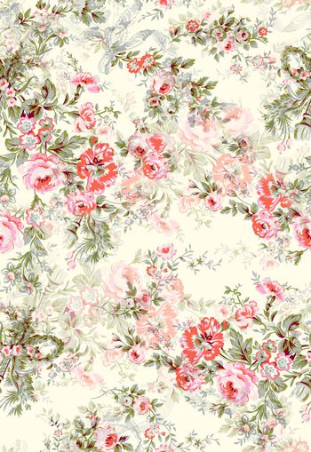 306037-WT291唯美怀旧清新清淡优雅花卉