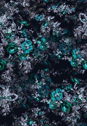 306041-唯美怀旧清新清淡优雅花卉印花