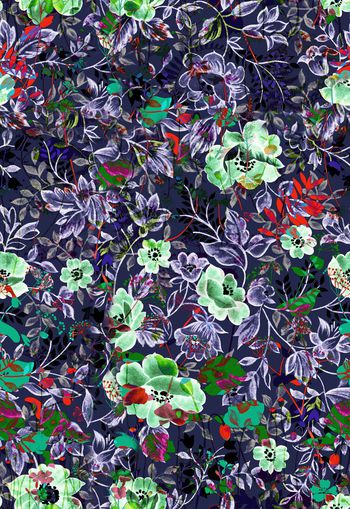 306049-WT292神秘变幻花卉森林植物乱花