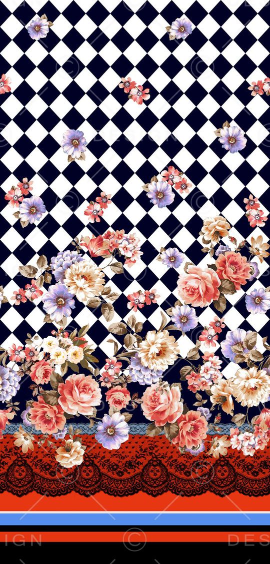 黑白几何菱格印花华亿平台图片