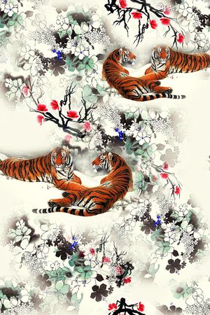 手绘水彩花卉印花华亿平台图片