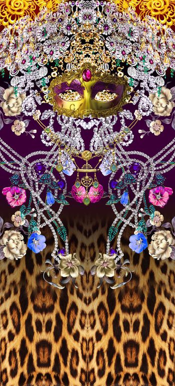 306095-定位对称珠宝宝石动物纹组合