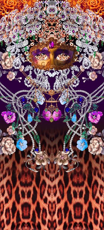 306096-定位对称珠宝宝石动物纹组合