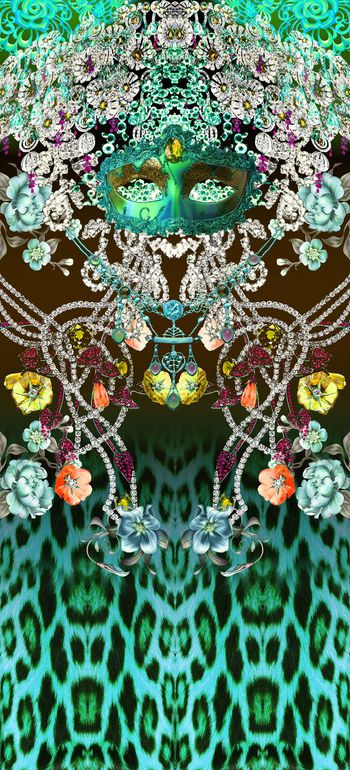 306098-定位对称珠宝宝石动物纹组合