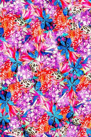 手绘水彩花卉印花华亿平台图片