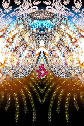 306105-多彩闪亮对称珠宝宝石组合