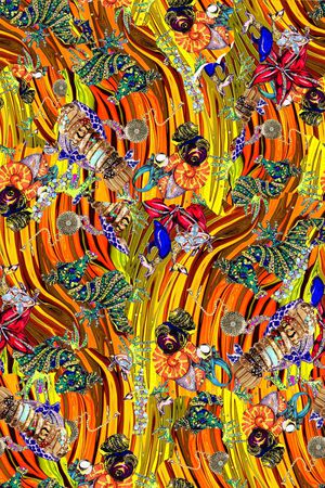 几何线条印花华亿平台图片