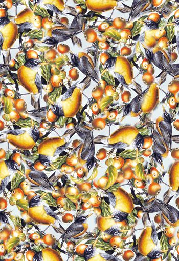 306441-神秘花鸟麻雀小鸟森林休闲印花