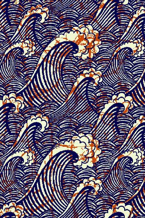 波涛纹印花华亿平台图片