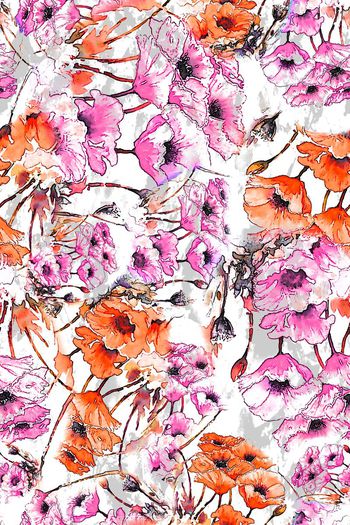 306488-水彩花卉花朵组合