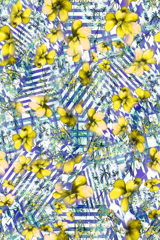 手绘水彩花卉印花华亿平台图片