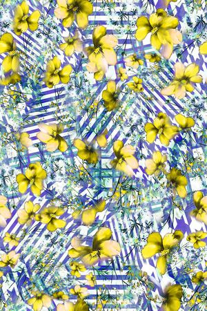 手绘水彩花卉印花华亿平台图片