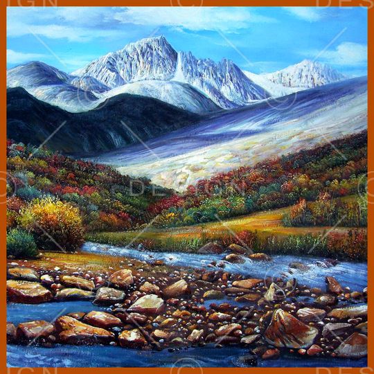 油画风景印花华亿平台图片