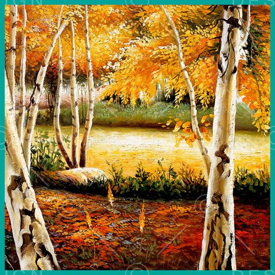 油画风景印花华亿平台图片