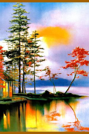 油画风景印花华亿平台图片