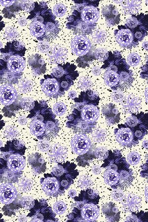 手绘水彩花卉印花华亿平台图片