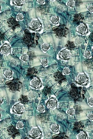 手绘描花印花华亿平台图片