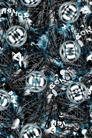 几何线条印花华亿平台图片