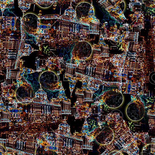 几何线条印花华亿平台图片