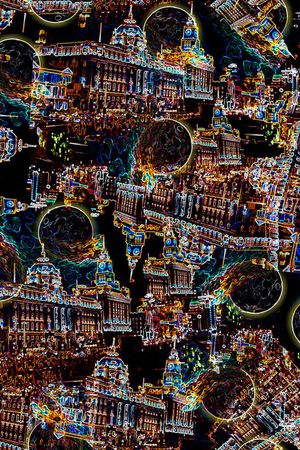 几何线条印花华亿平台图片