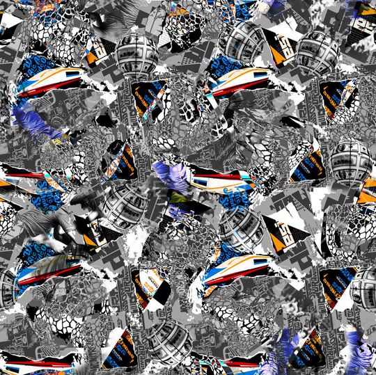 几何线条印花华亿平台图片