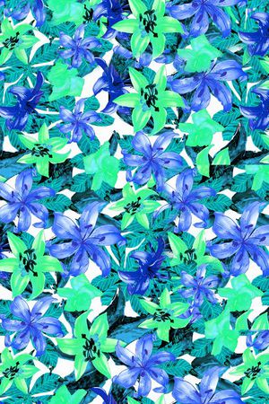 手绘水彩花卉印花华亿平台图片