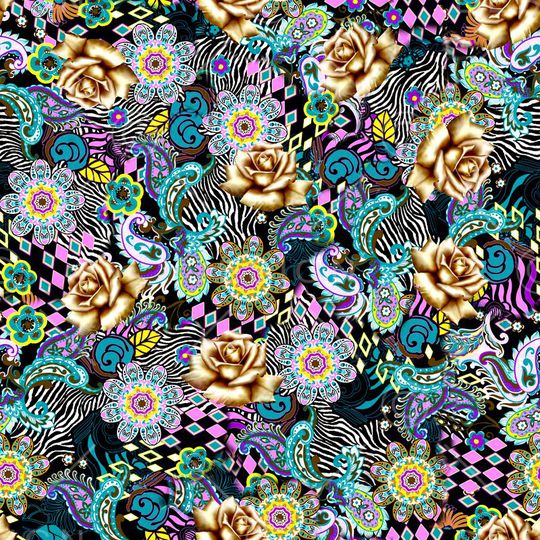 佩斯利涡旋纹印花华亿平台图片