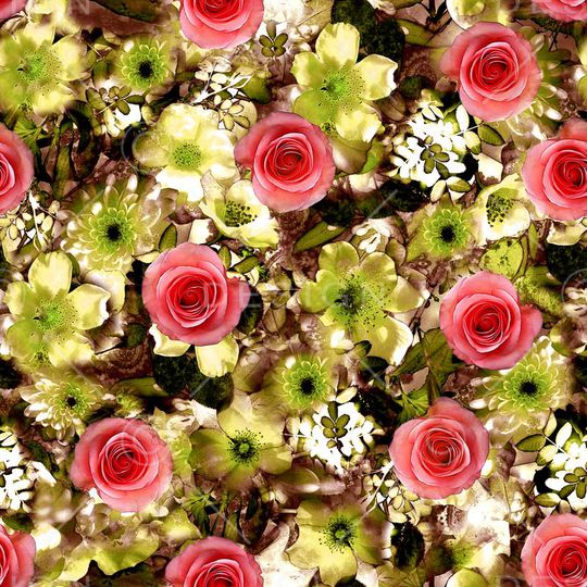 摄影写实花卉印花华亿平台图片