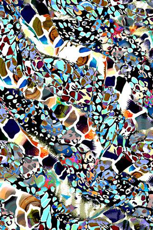 几何色块印花华亿平台图片