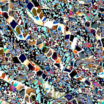 几何色块印花华亿平台图片