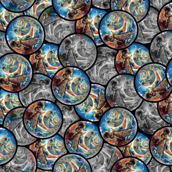 几何圆形印花华亿平台图片